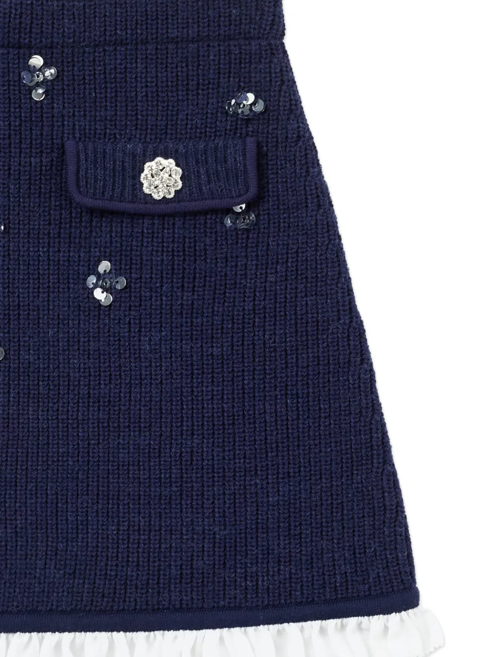  Self-portrait Kids Sequin-appliqués Skirt - Blue 