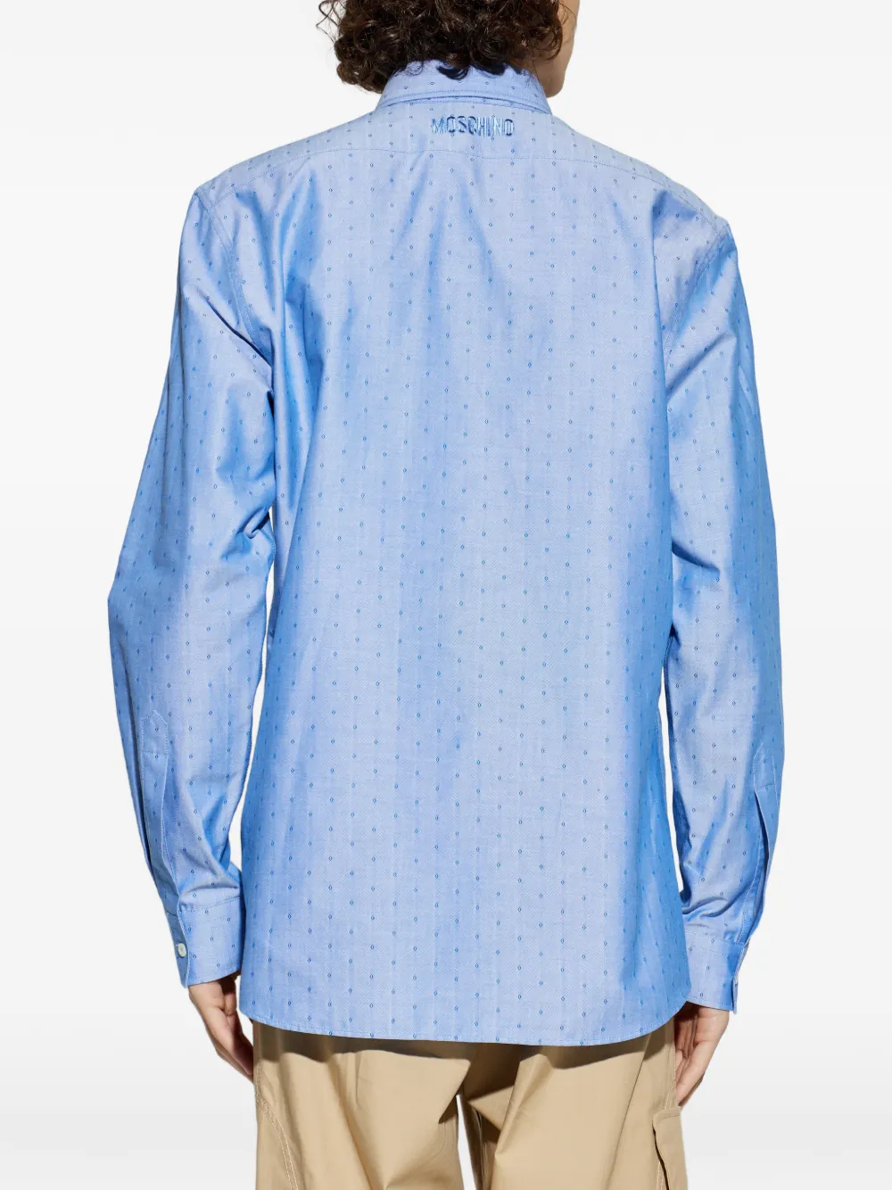 Moschino Overhemd met geborduurde gans Blauw