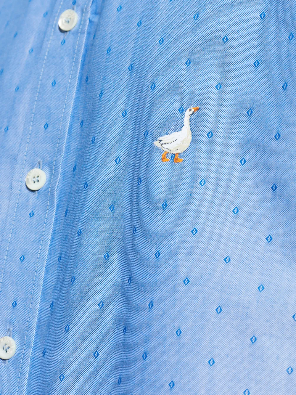 Moschino Overhemd met geborduurde gans Blauw