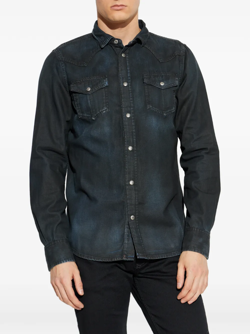 Diesel D-Vega overhemd met borstzak Blauw