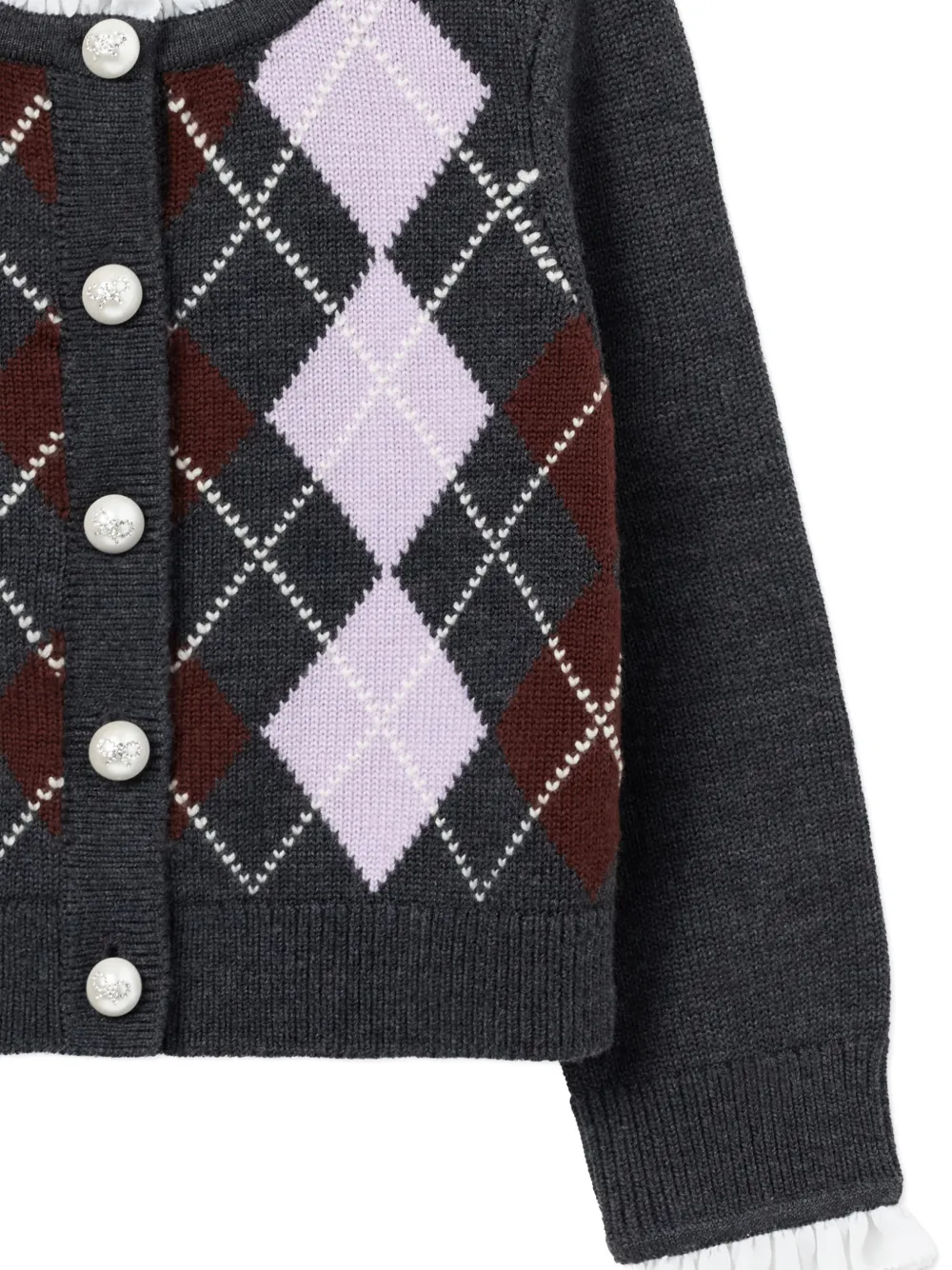 Argyle-Pattern Cardigan