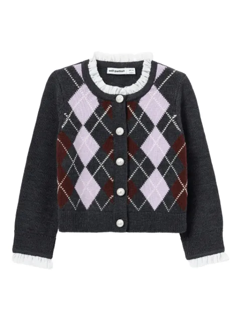 Self-Portrait Kids argyle-pattern cardigan