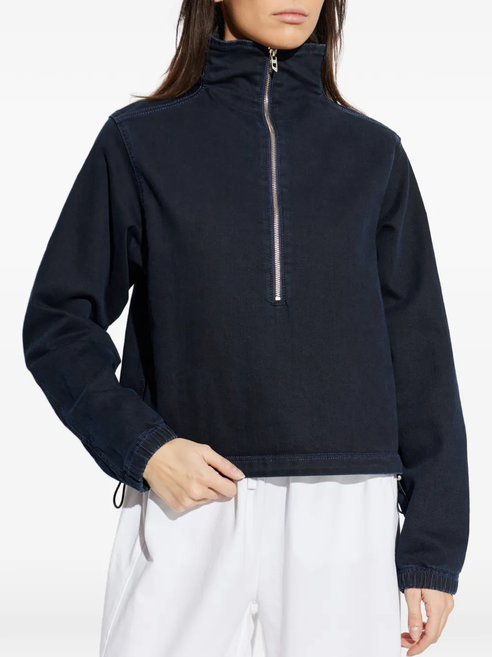  Diesel Zip Funnel-neck Sweater - Blue 