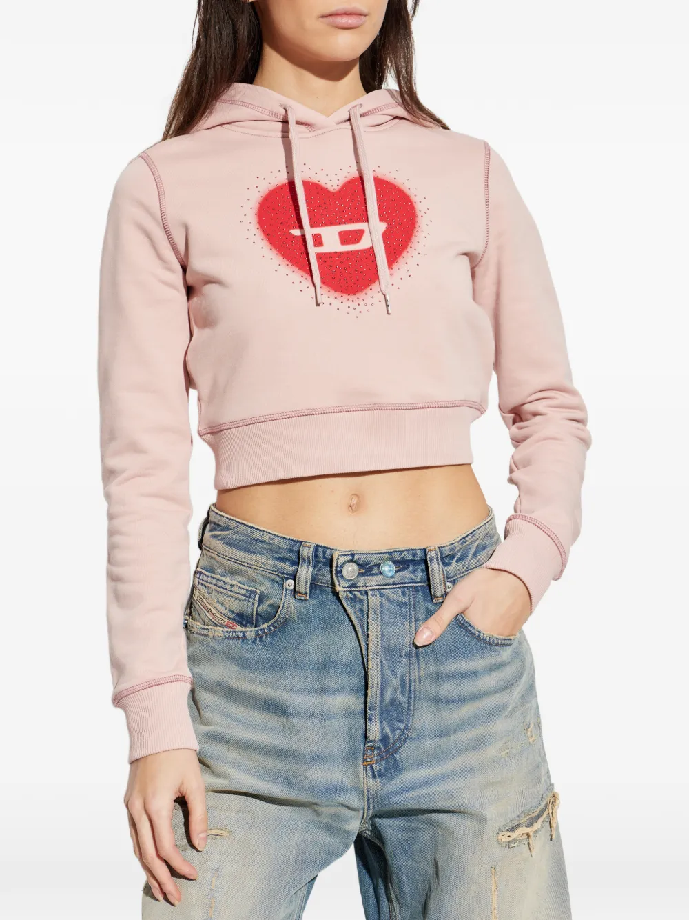  Diesel Sudadera F-slimmy Con Capucha - Rosa 