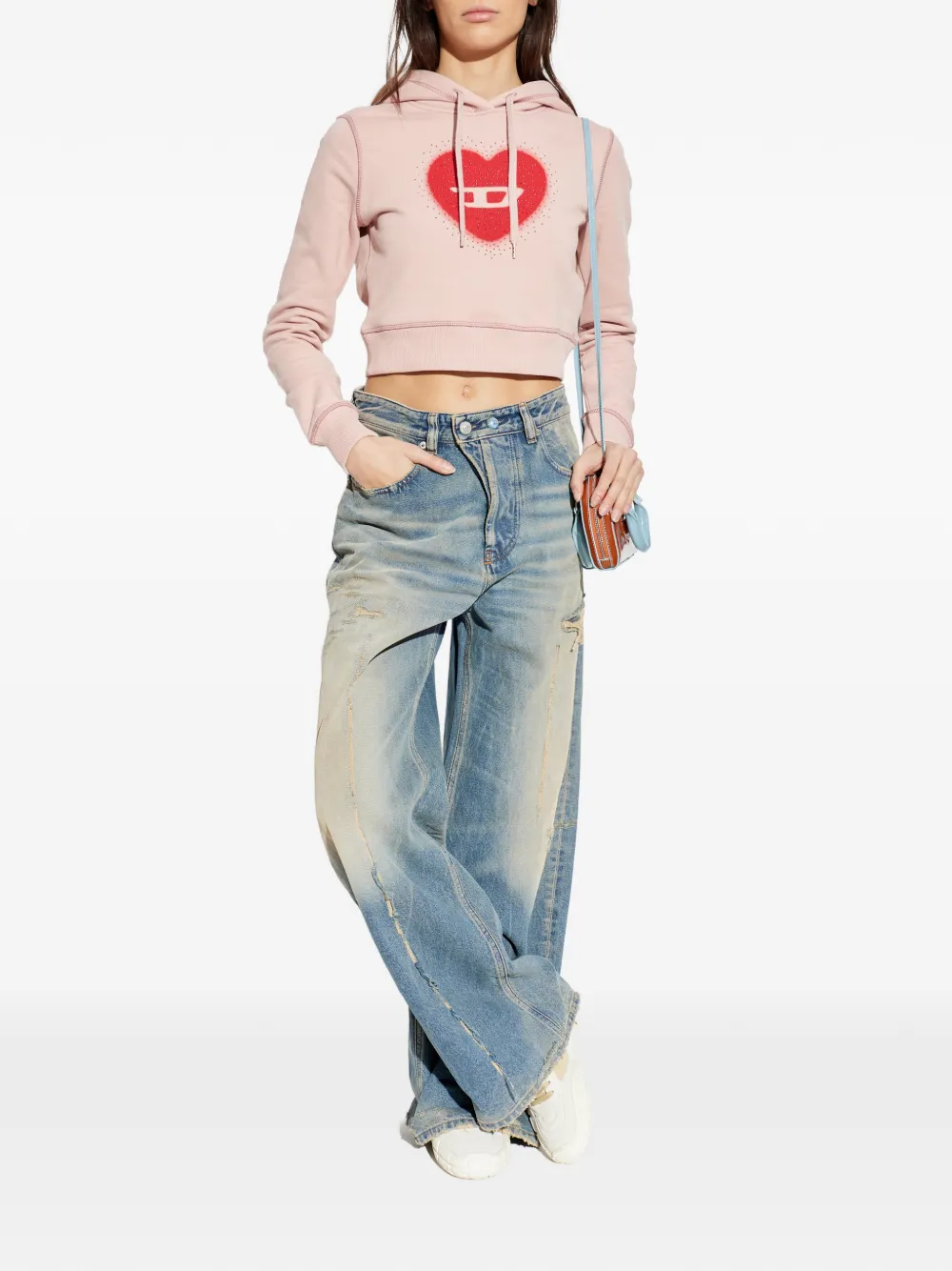 Diesel F-Slimmy hoodie - Roze