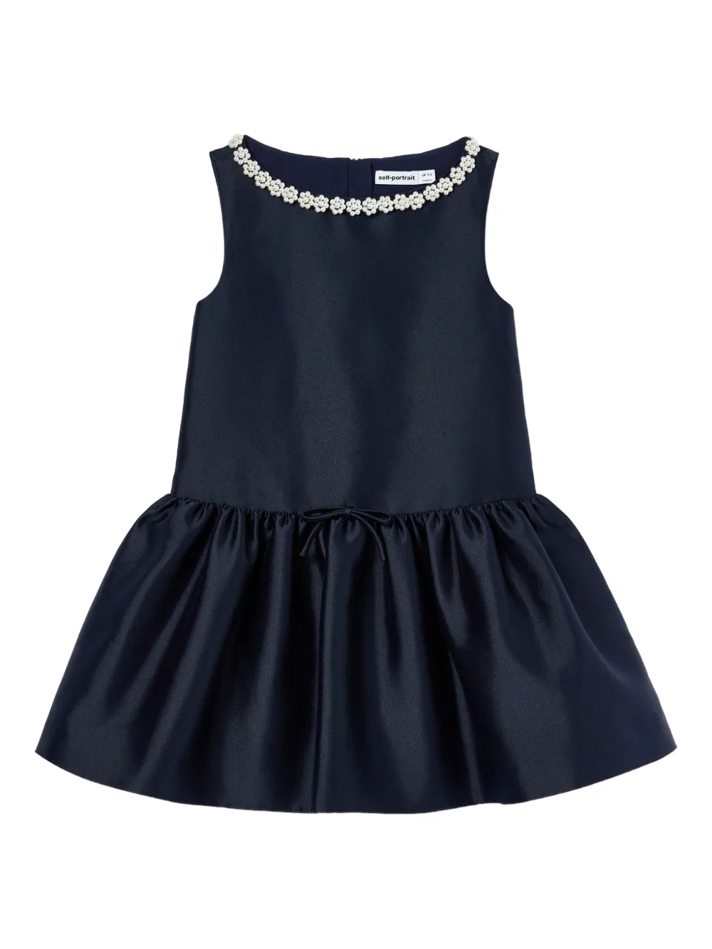 Self-Portrait Kids faux-pearl flared dress - Blu