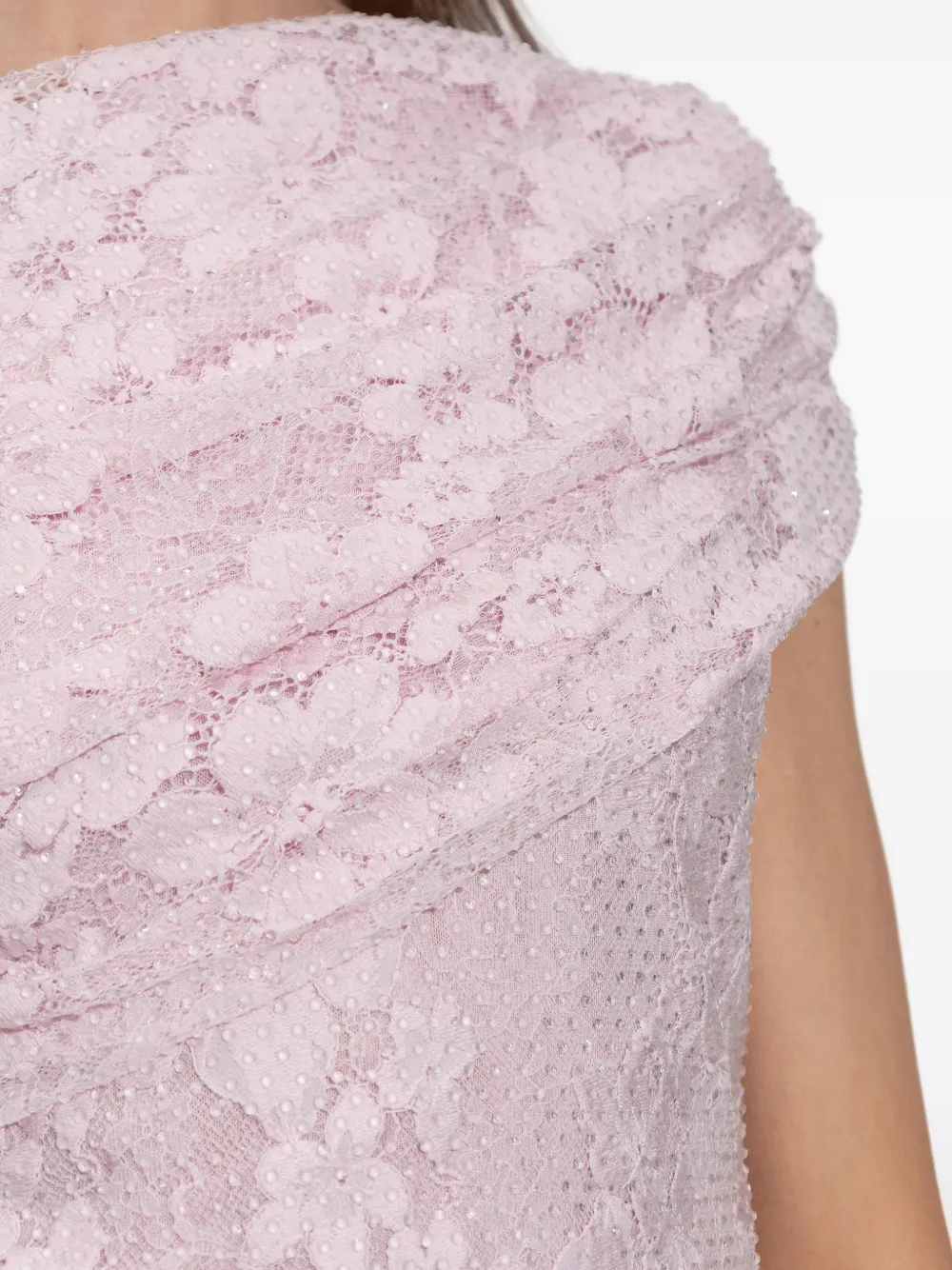 Self-Portrait Gedrapeerde top met veters Roze