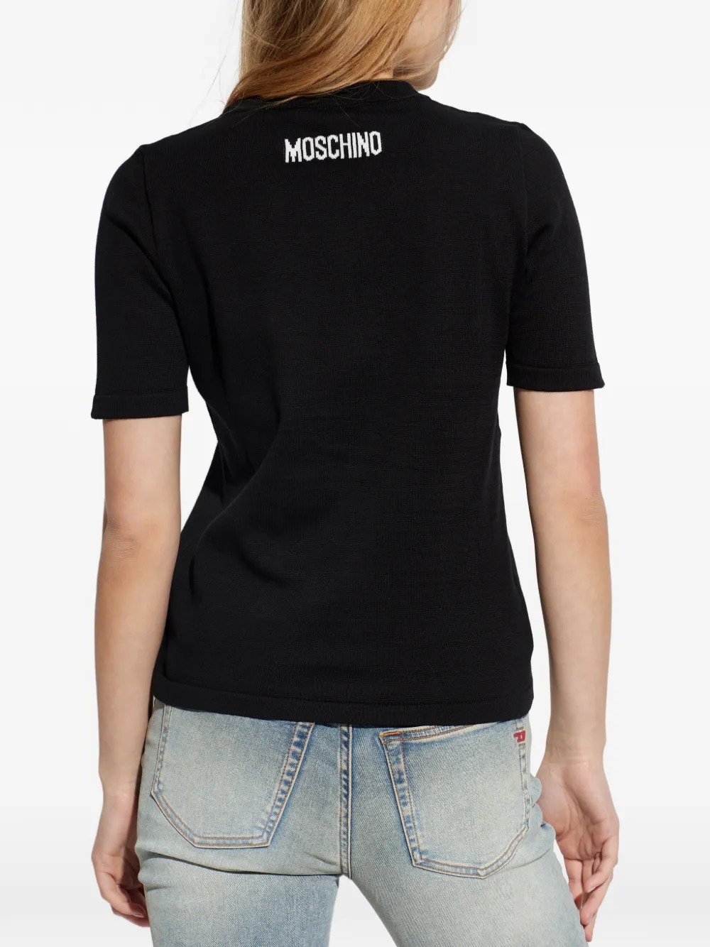 Moschino T-shirt met ganzenprint Zwart