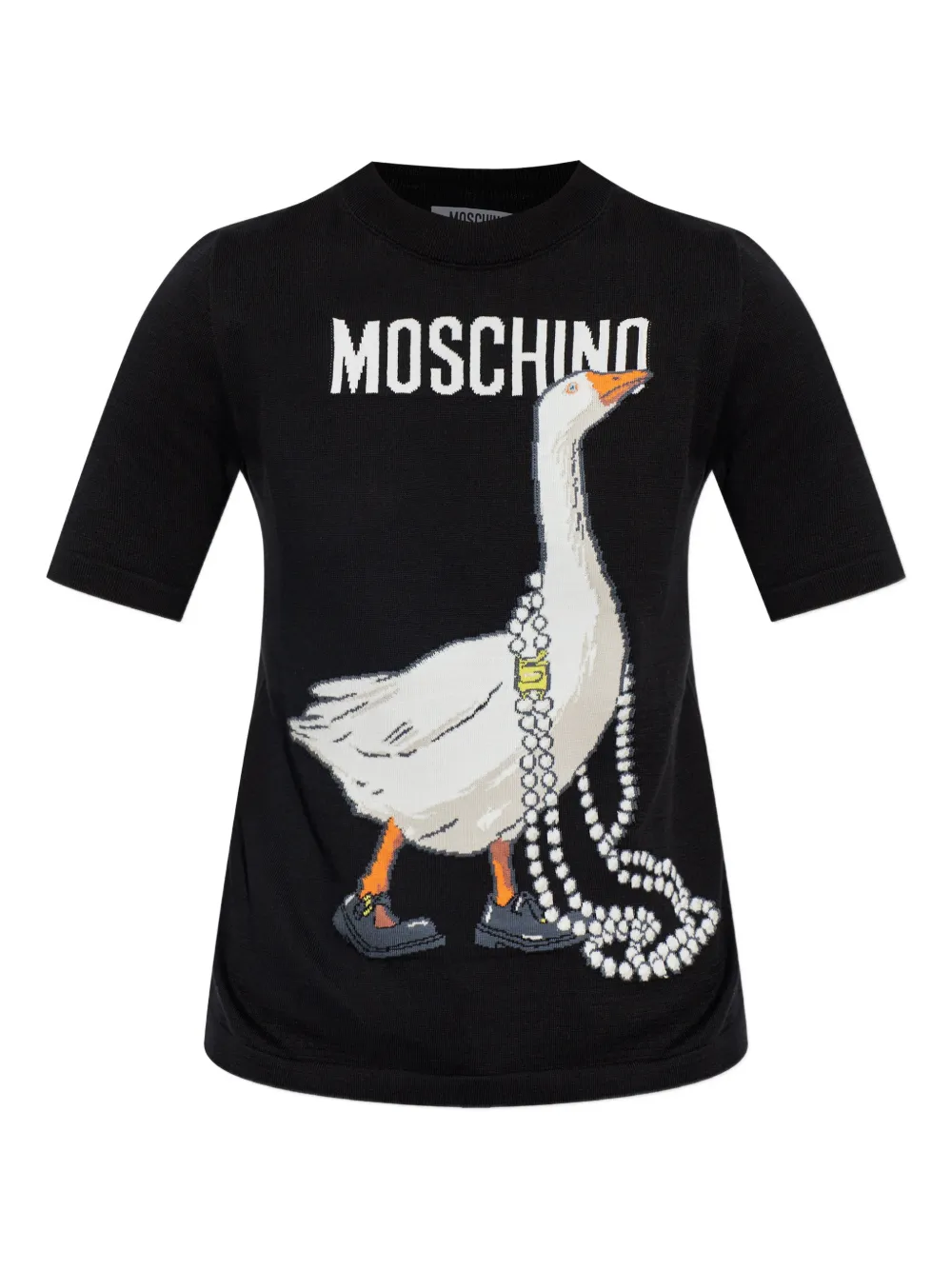 Moschino goose print T-shirt - Nero