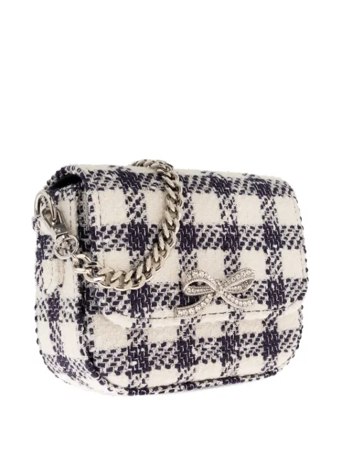 Self-Portrait bolsa crossbody con moño y motivo de cuadros