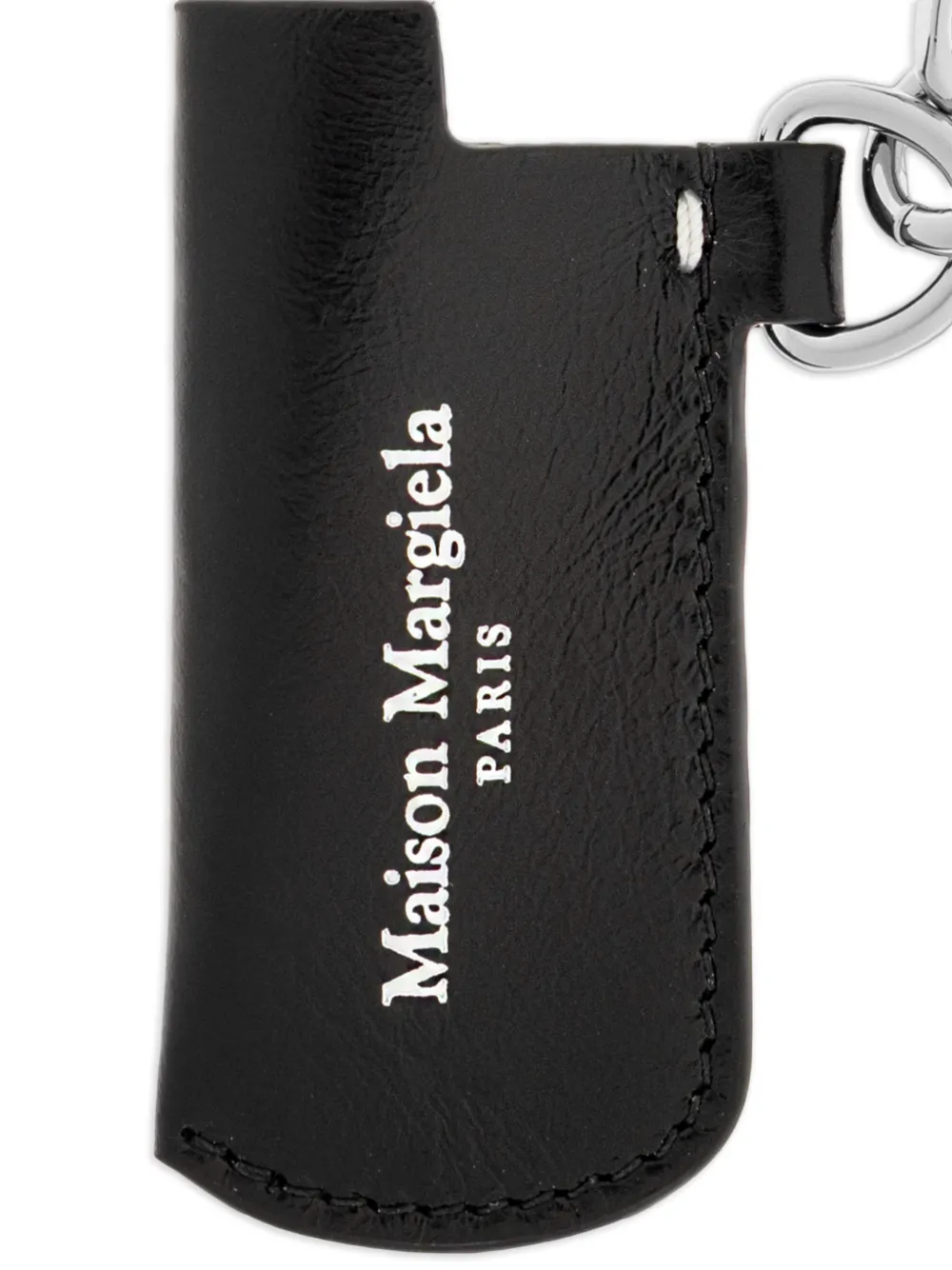 Maison Margiela Leren ketting met logodetail Zwart