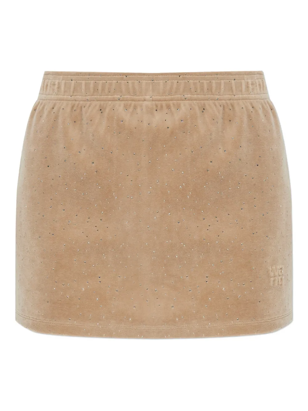 Alexander Wang rhinestone-embellished embossed-logo mini skirt - Toni neutri