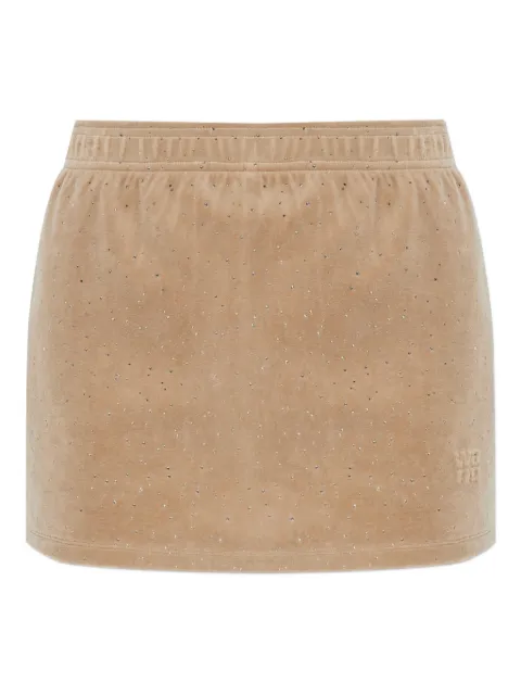 Alexander Wang rhinestone-embellished embossed-logo mini skirt