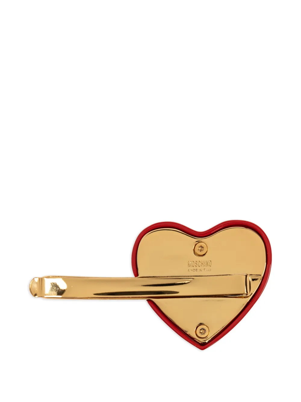 Moschino Haarspeld met hart-patroon Goud