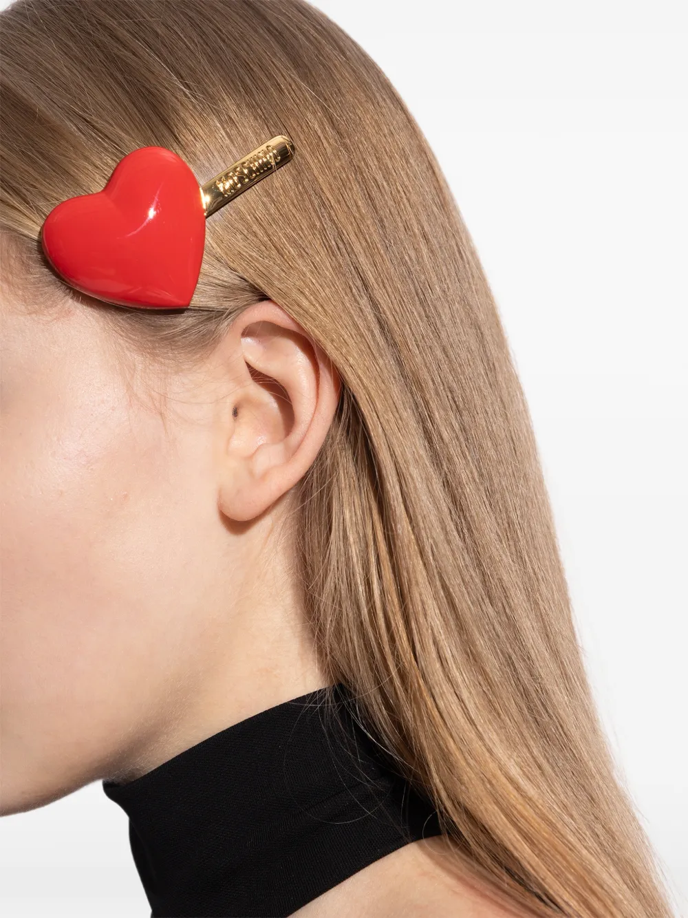 Moschino Haarspeld met hart-patroon Goud