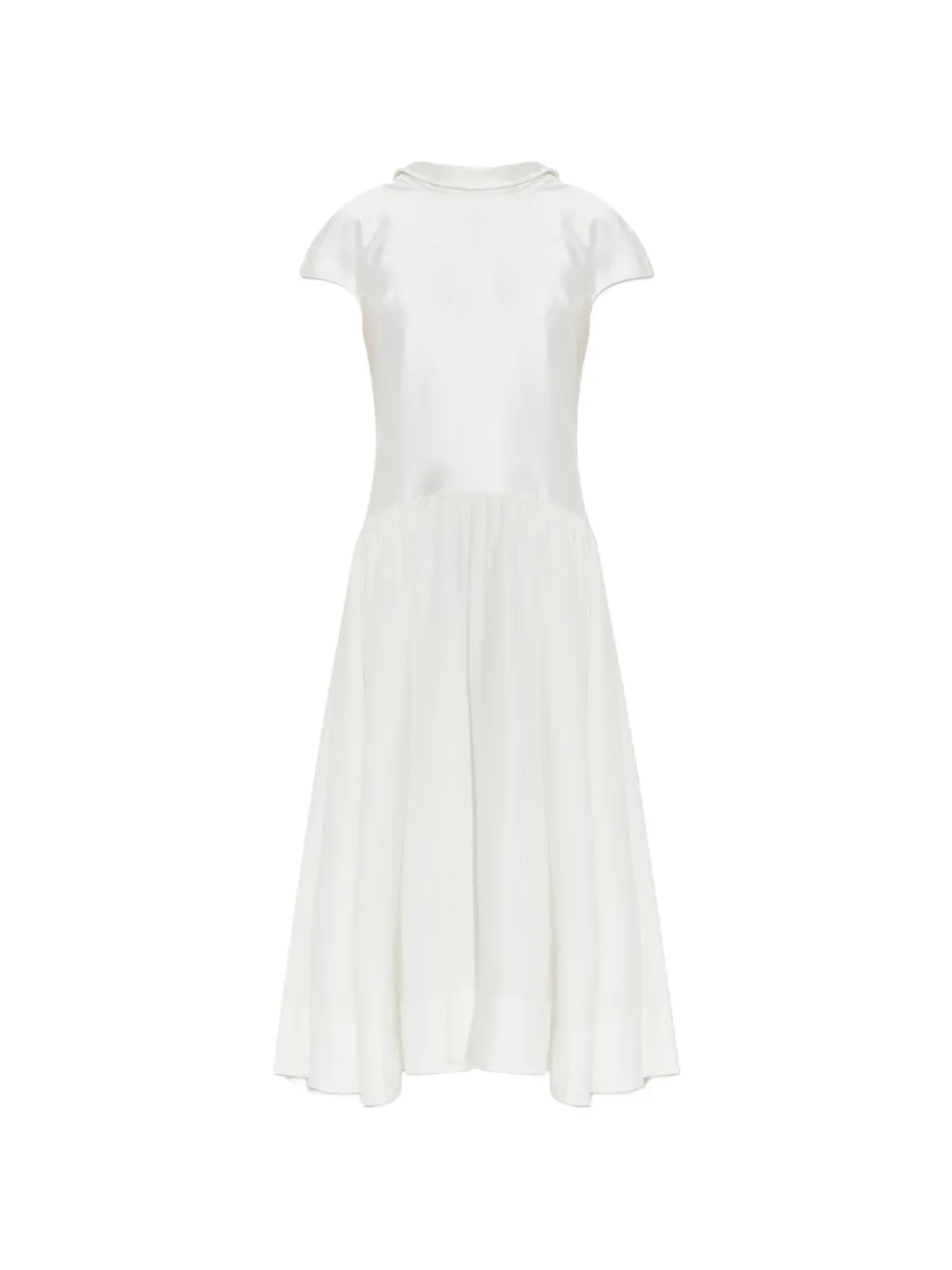 Self-Portrait scoop-neck back midi dress - Bianco