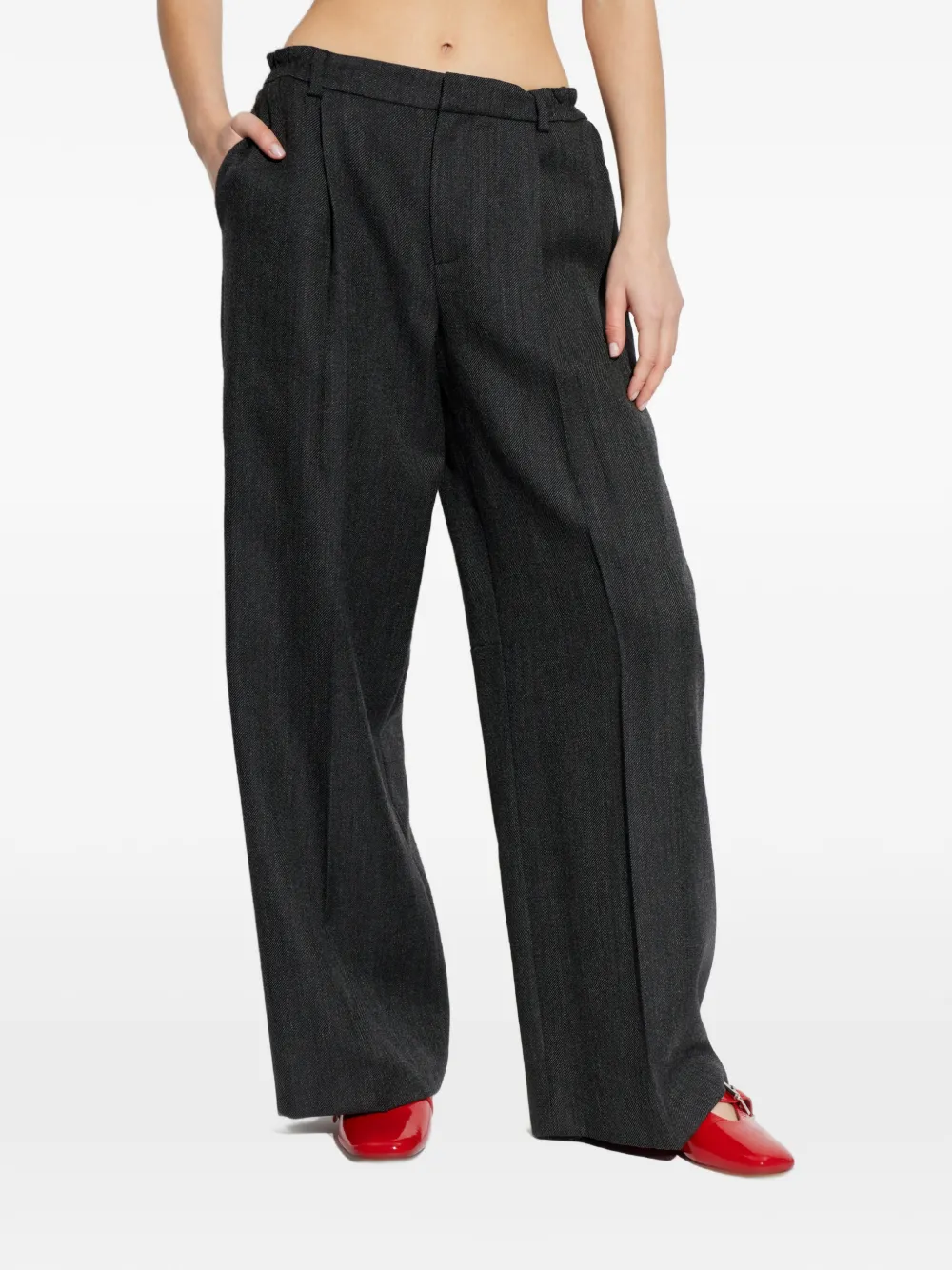 Alexander Wang Getailleerde broek van wolblend Grijs