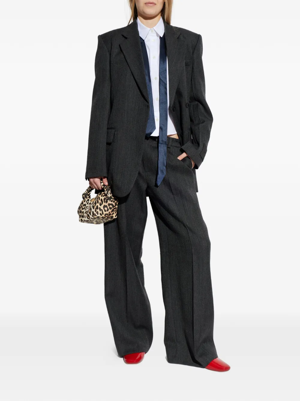 Alexander Wang Getailleerde broek van wolblend Grijs
