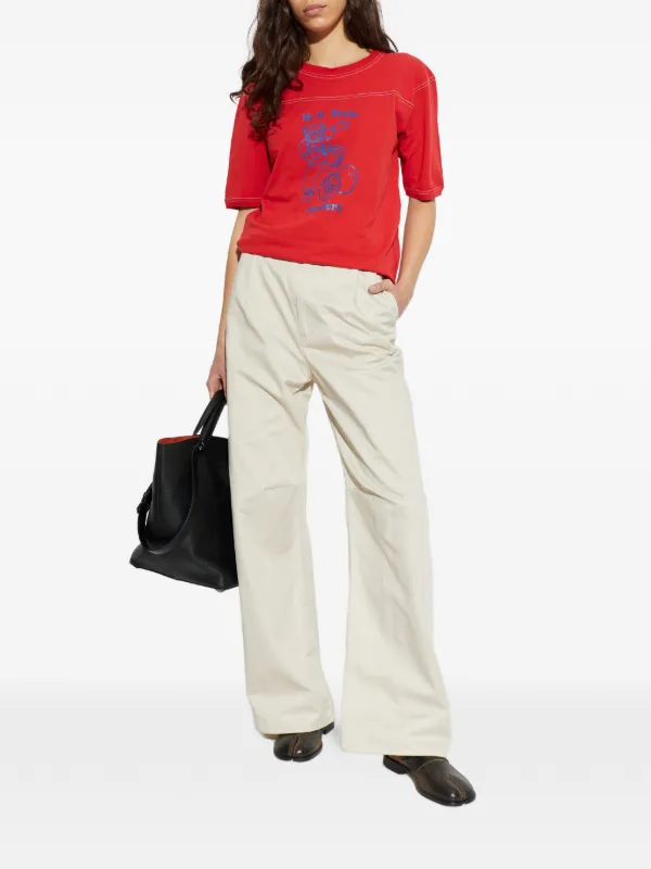 マルジェラ　プリーツワイドパンツ MM6 Maison Margiela プリーツ ワイドパンツ | ニュートラル | FARFETCH JP