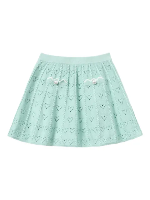 Self-Portrait Kids heart-appliqué skirt