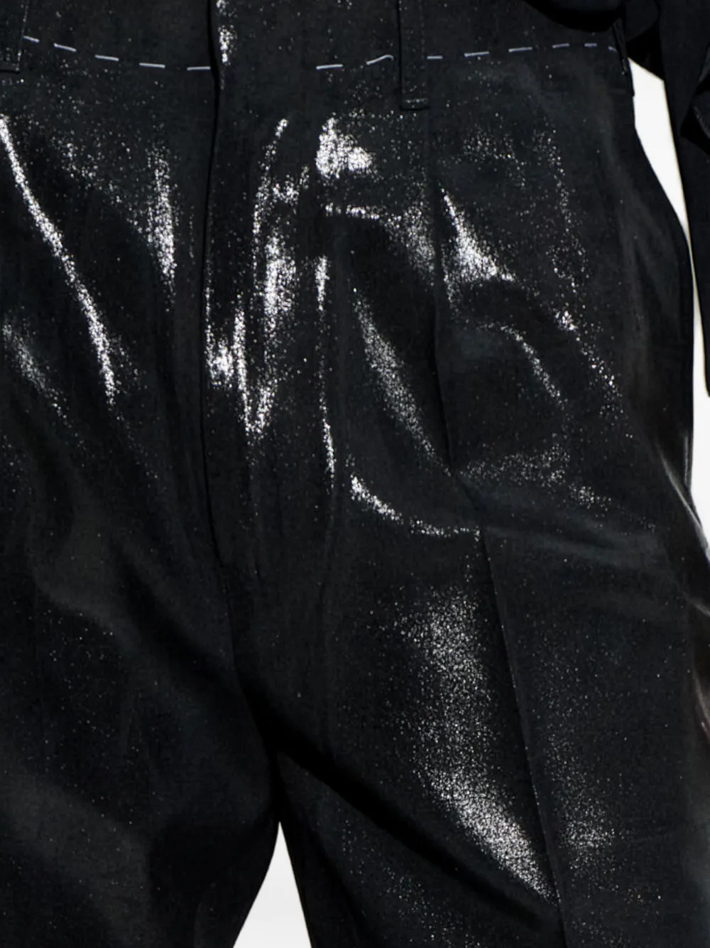 Maison Margiela Broek met geglazuurd effect Zwart