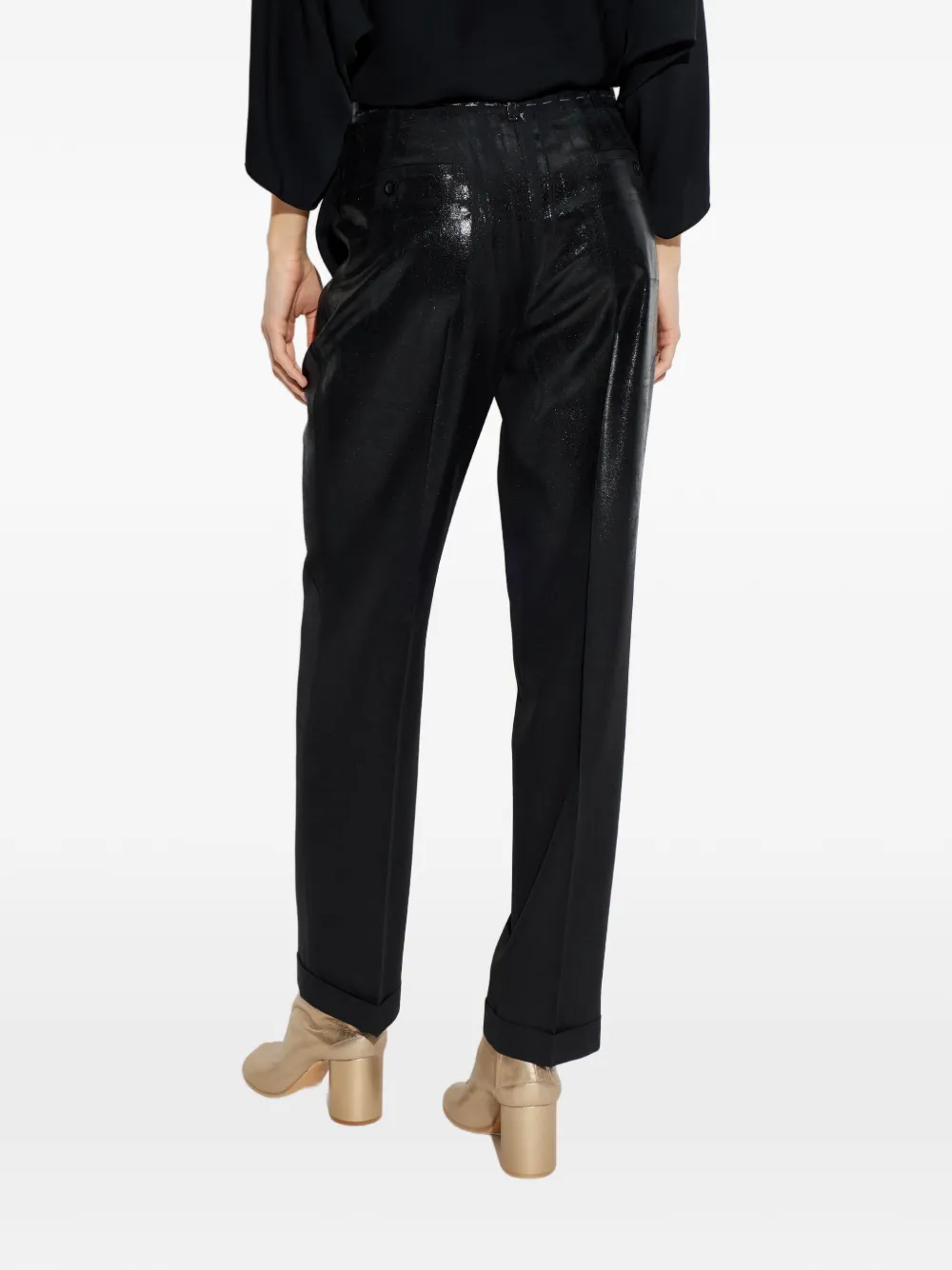 Maison Margiela glazed-effect trousers - Nero