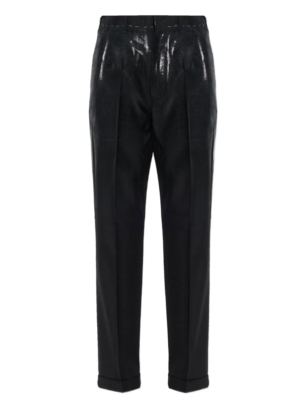Maison Margiela glazed-effect trousers - Nero