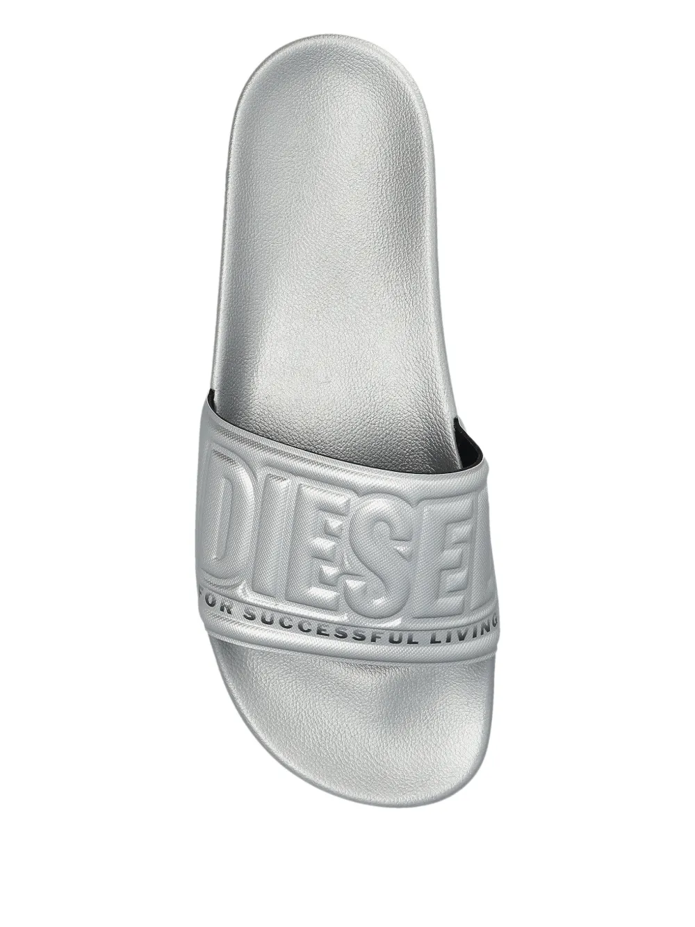 Diesel embossed logo slide Zilver