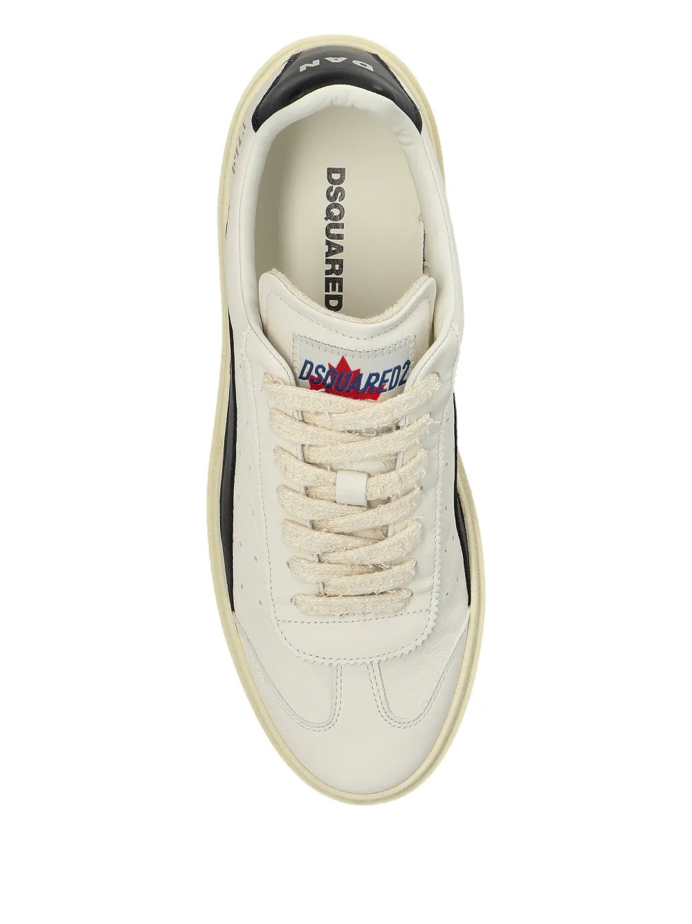 DSQUARED2 Rider perforated striped leather sneakers Wit