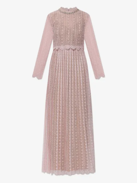Self-Portrait open-work long-sleeve dress