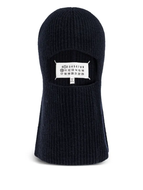 Maison Margiela ribbed-knit Balaclava | Blue | FARFETCH HK