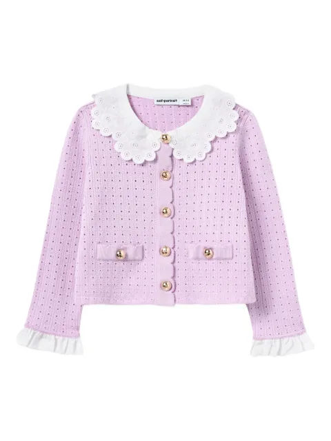 Self-Portrait Kids eyelet-detail cardigan