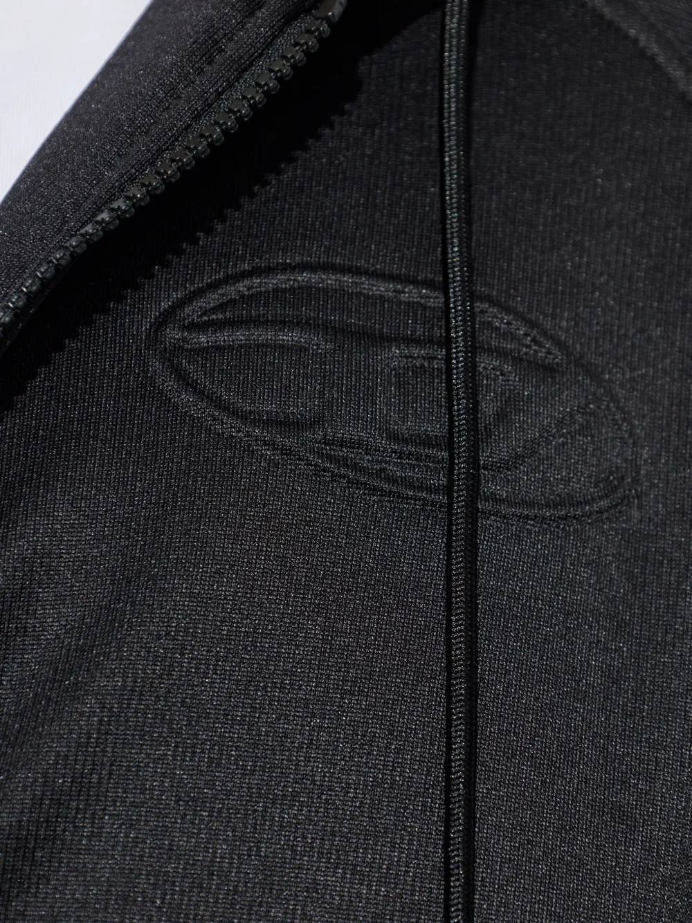 Diesel Hoodie met rits Zwart