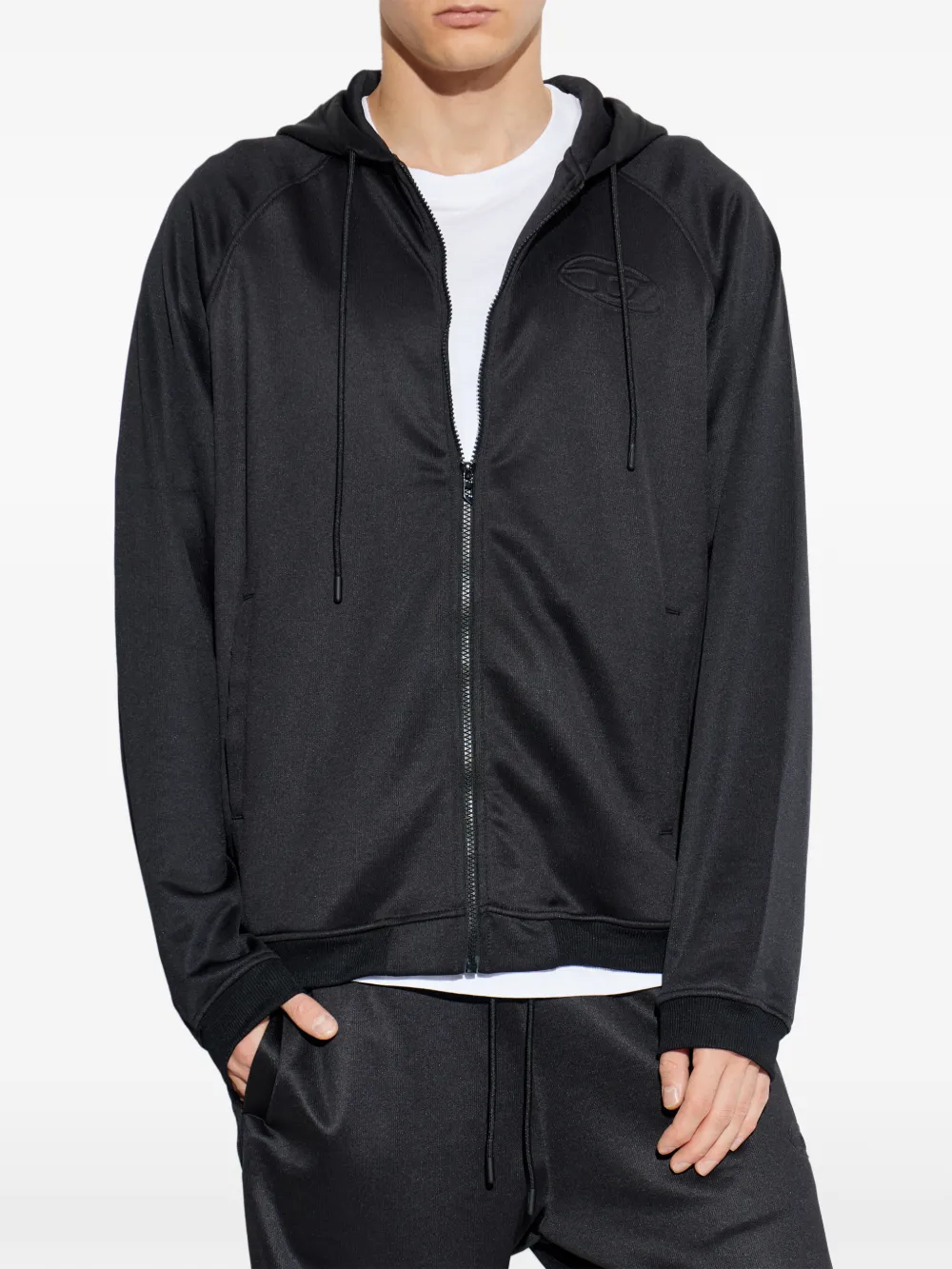 Diesel Hoodie met rits Zwart