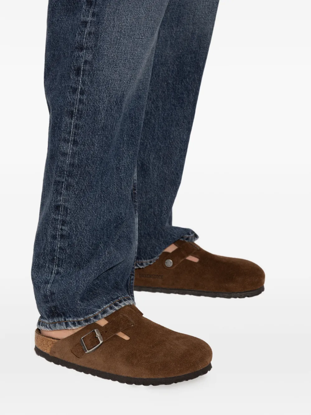 Birkenstock Boston suède sandalen Bruin