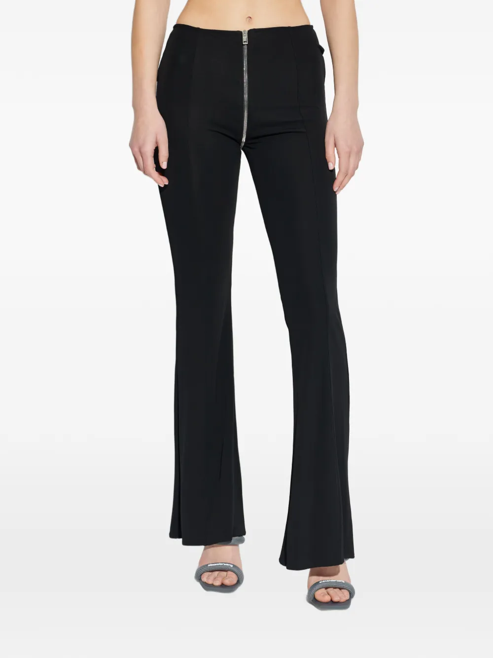  Alexander Wang Zip-detail Flared Trousers - Black 