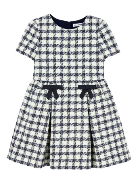 Self-Portrait Kids bow checked dress