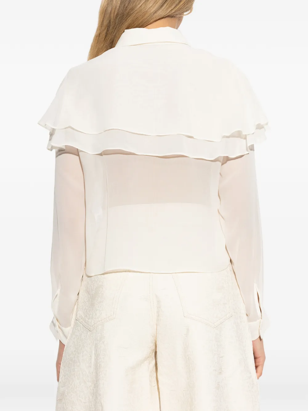 FRAME Blouse met ruches Beige