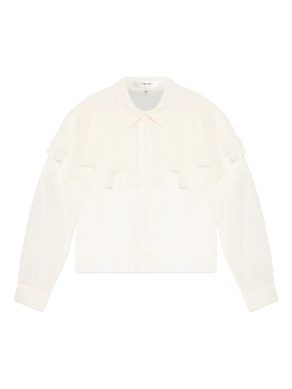 FRAME ruffled long-sleeve shirt - Neutrals
