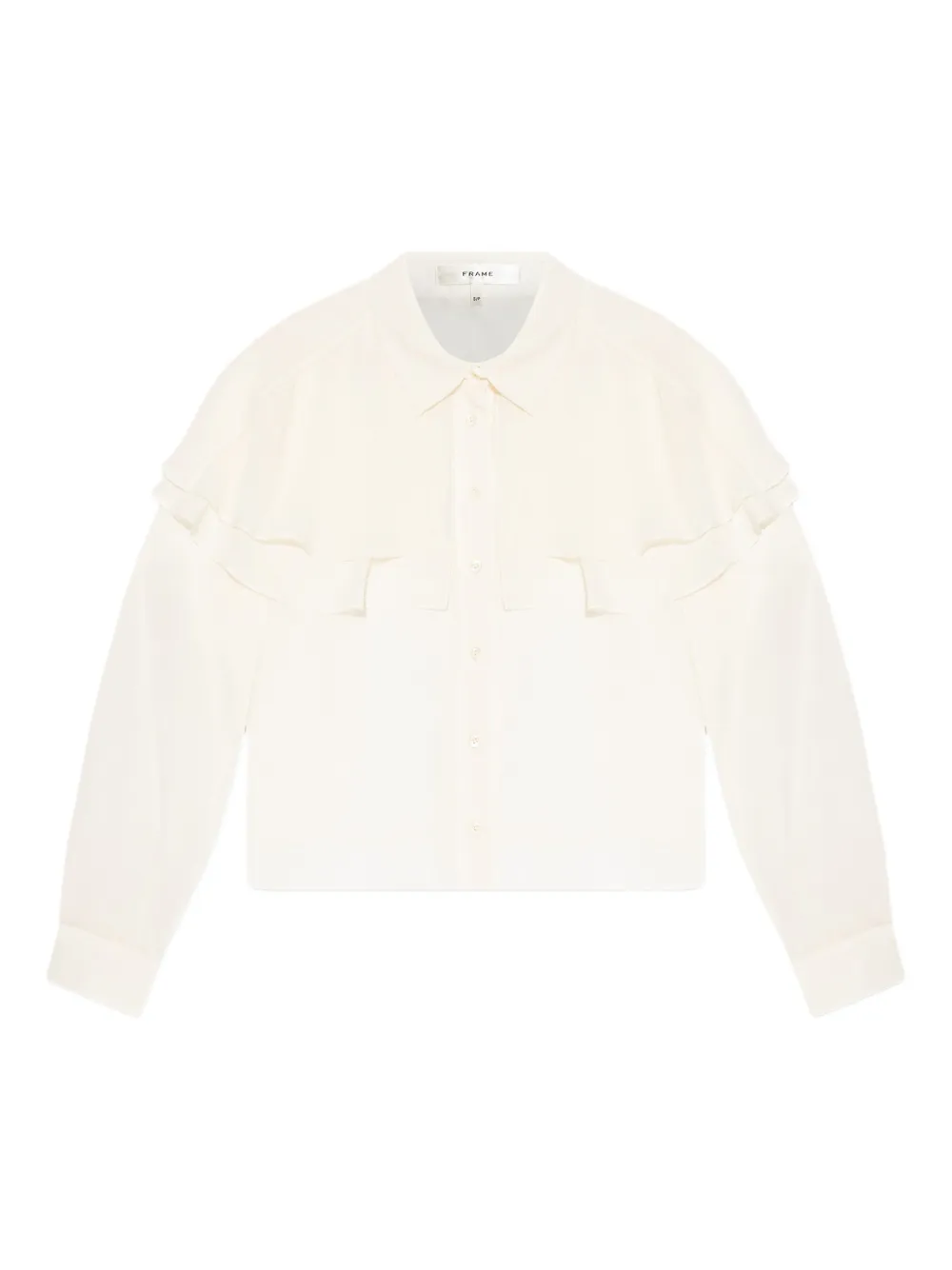 FRAME ruffled long-sleeve shirt - Nude