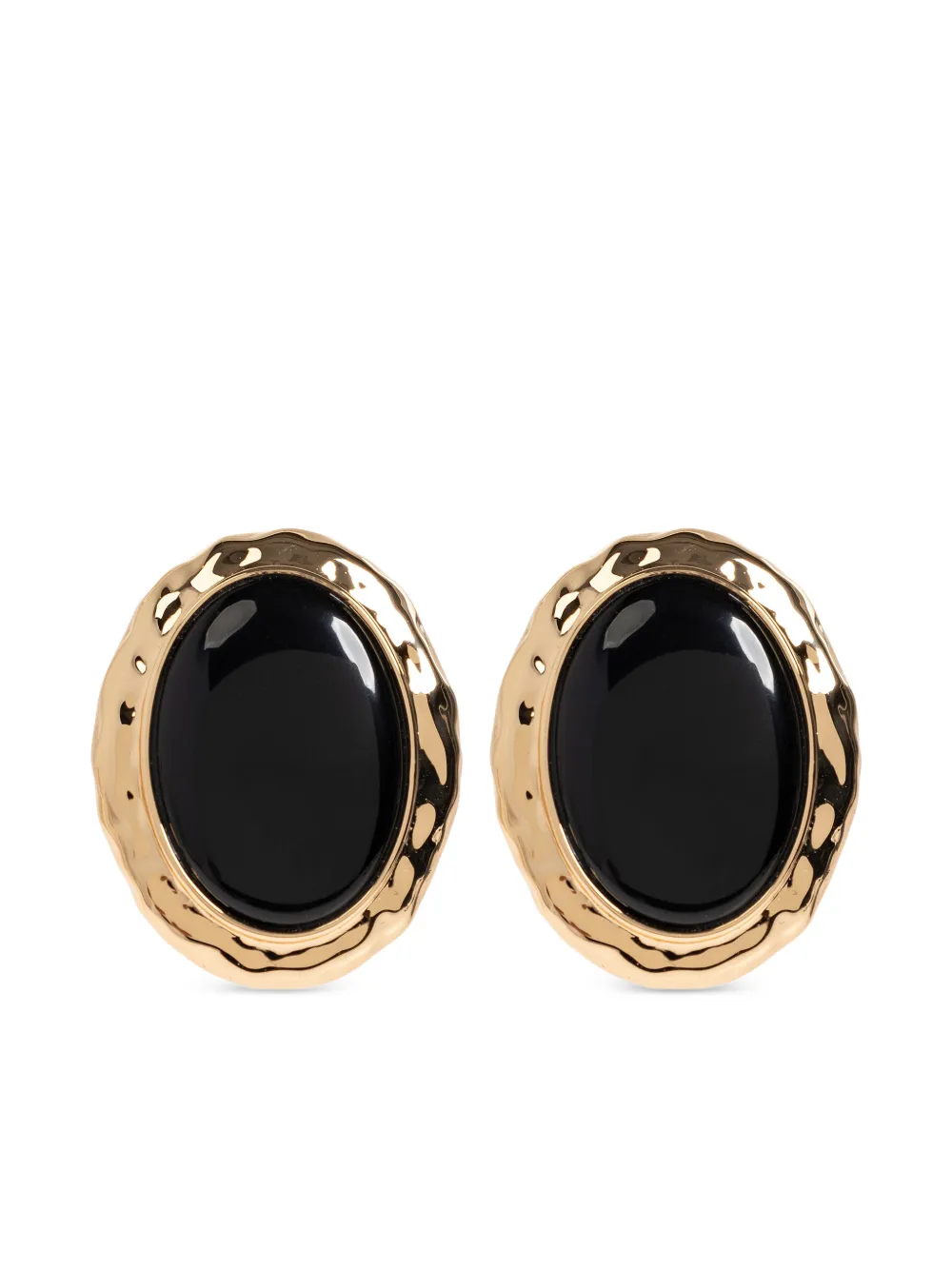 Self-Portrait stone-inlay earrings - Gold