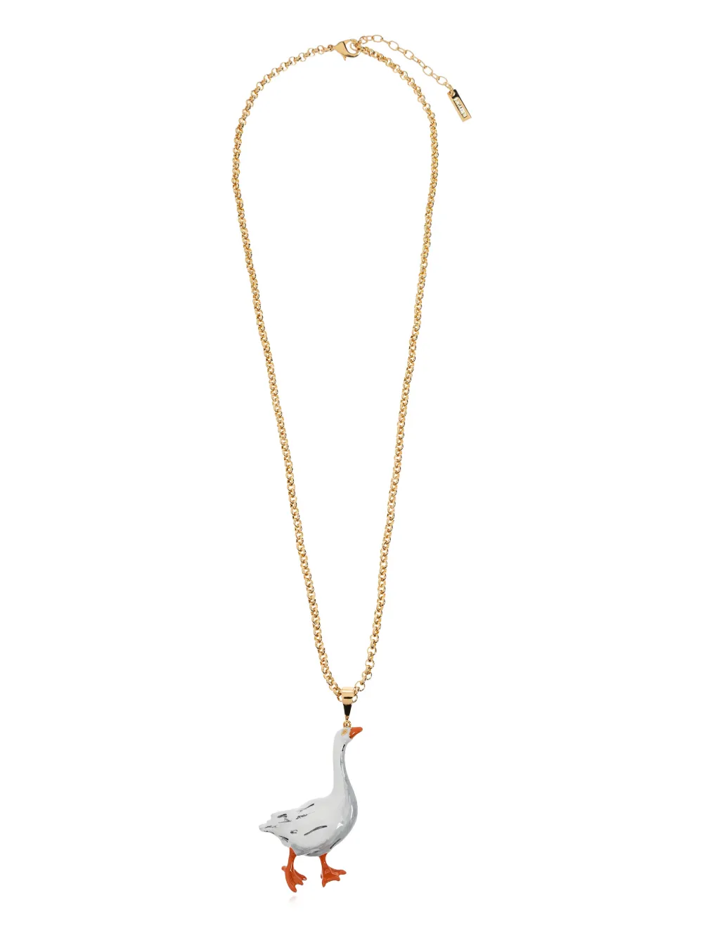 Moschino goose-pendant necklace - Oro