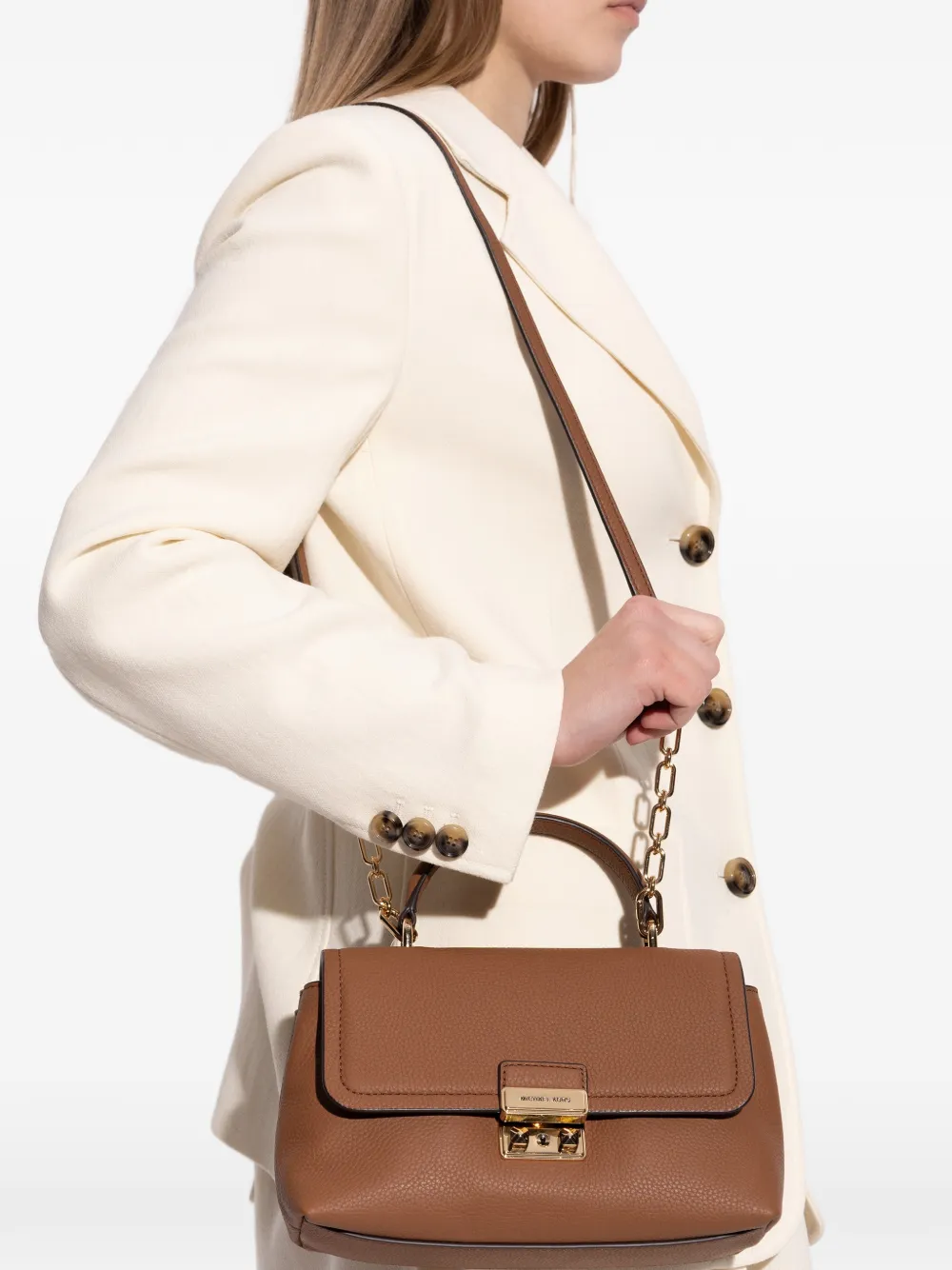 Michael Kors Tribeca crossbodytas met kettingdetail Bruin