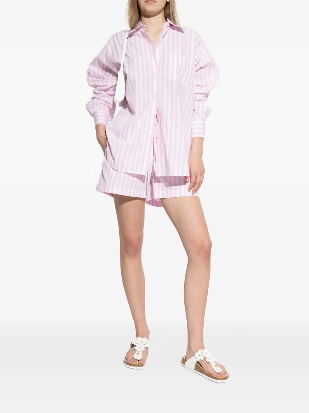 Birkenstock Gizeh sandalen verfraaid met bloemen Wit