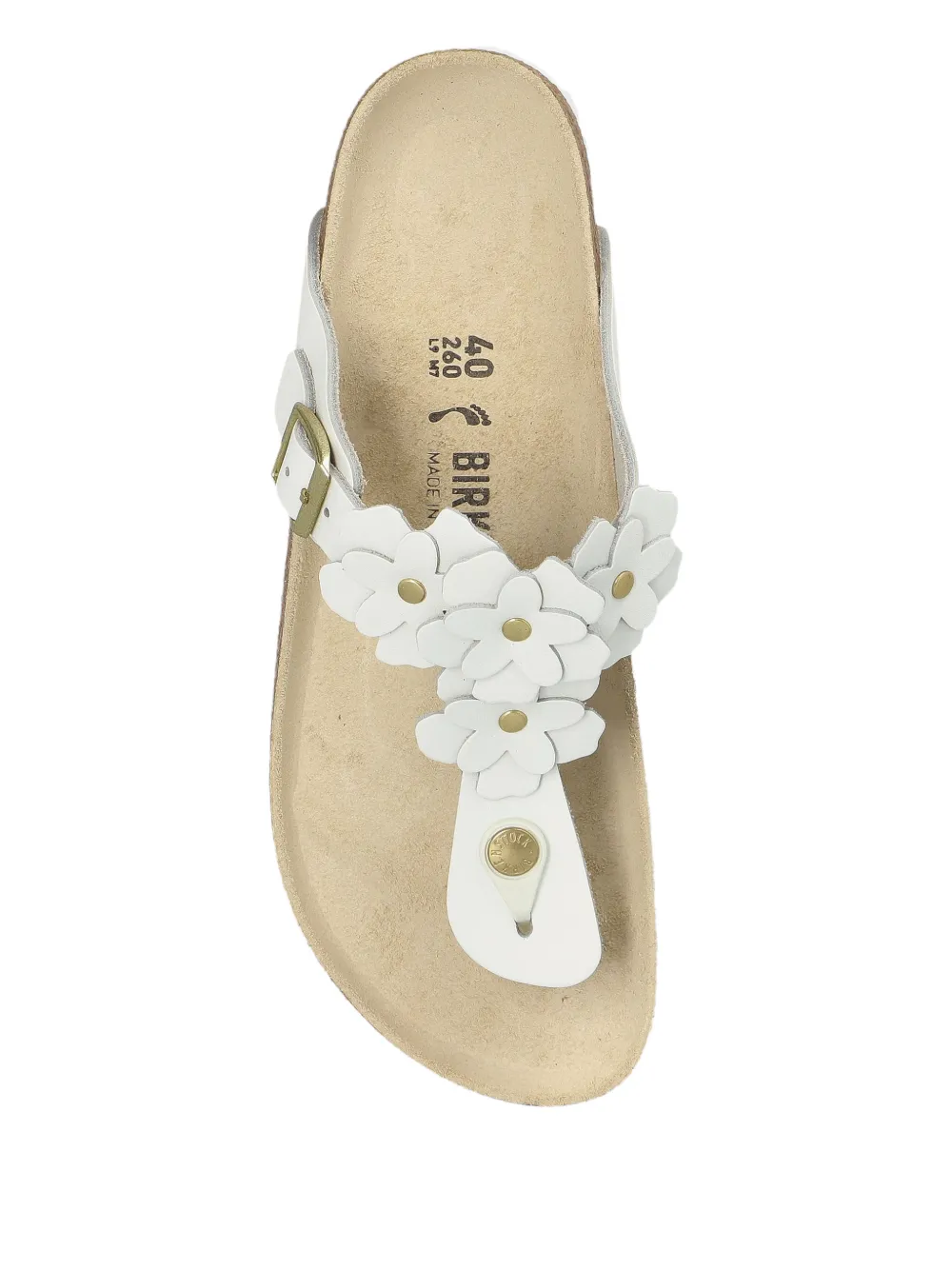 Birkenstock Gizeh sandalen verfraaid met bloemen Wit