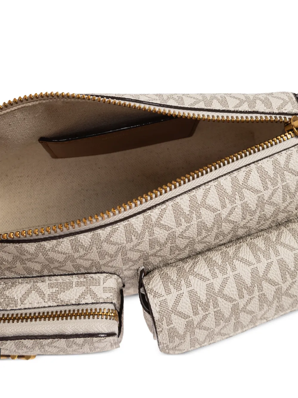 Michael Kors Dakota schoudertas met monogram-print Beige