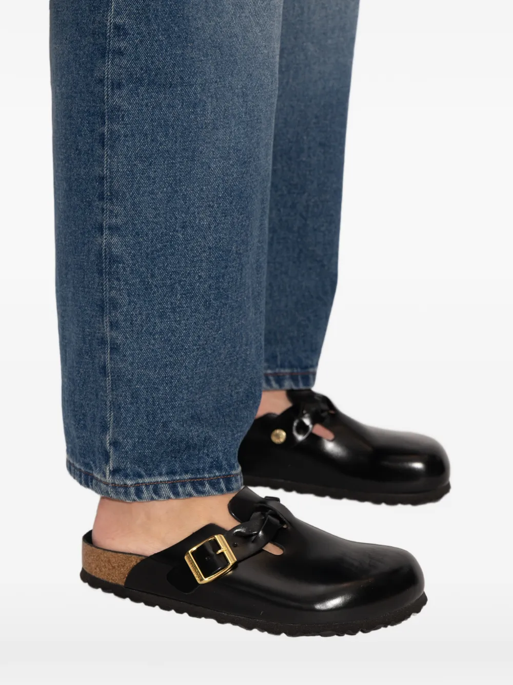 Birkenstock Boston muiltjes met gesp Zwart