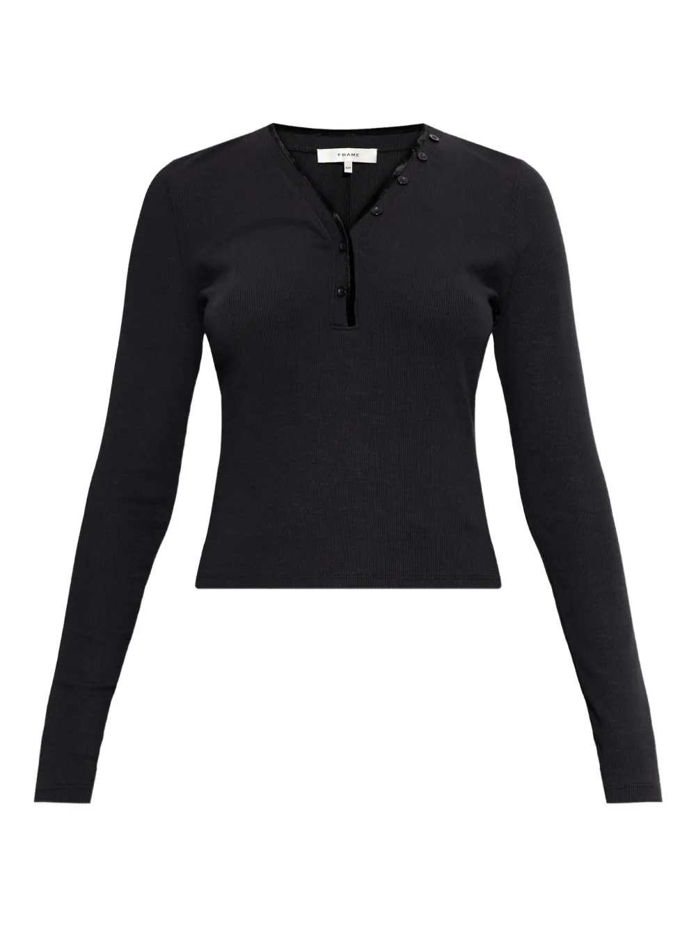FRAME button ribbed top - Nero
