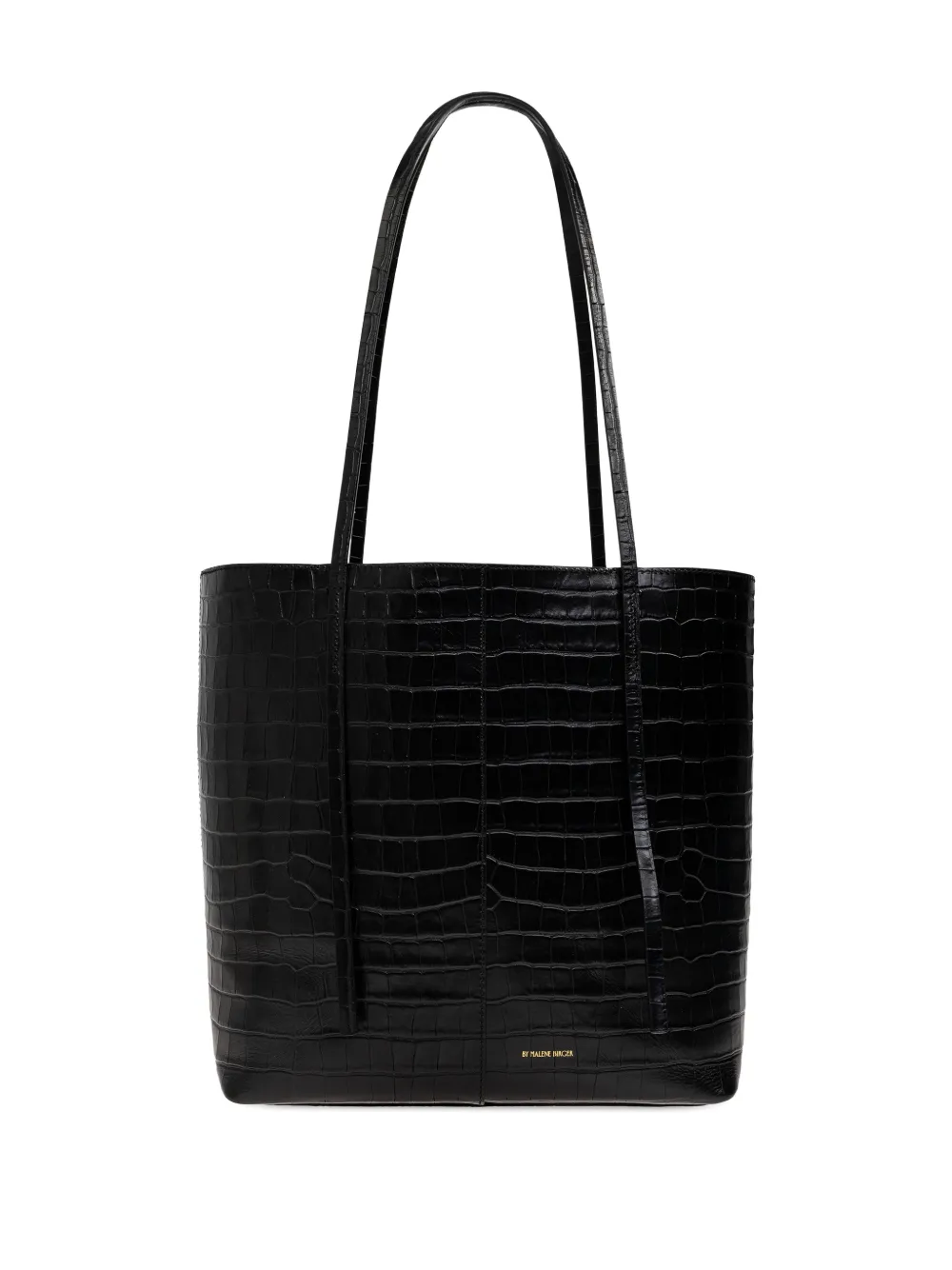 By Malene Birger Abilso shopper met krokodillen-reliëf Zwart
