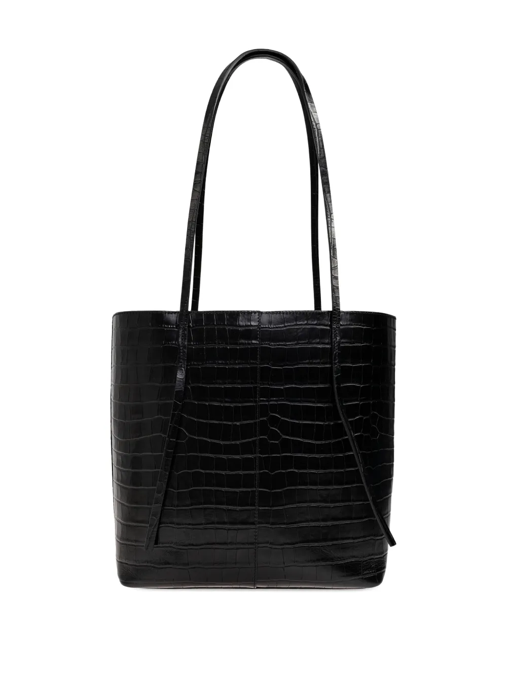 By Malene Birger Abilso shopper met krokodillen-reliëf Zwart